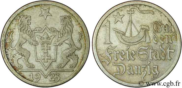 DANTZIG - VILLE LIBRE DE DANTZIG 1 Gulden 1923  TTB 