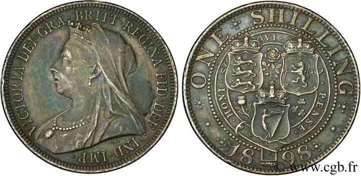ROYAUME-UNI 1 Shilling Victoria 1898  SUP 