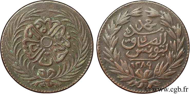 TUNISIE 1/4 Kharub Abdul Mejid an 1289 1872  TTB 