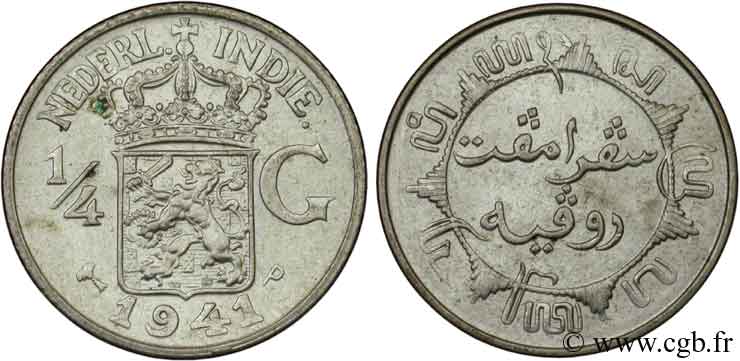 INDES NEERLANDAISES 1/4 Gulden 1941 Philadelphie - P SPL 