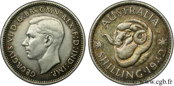 AUSTRALIE 1 Shilling Georges VI / bélier 1942 Sydney - S TTB+ 