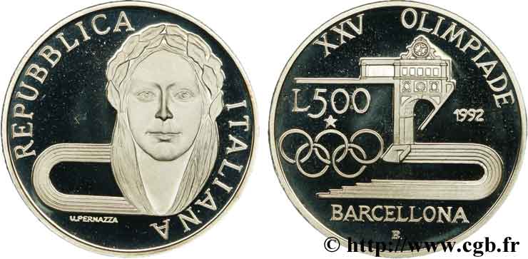 ITALY 500 Lire BE Jeux olympiques de Barcelone  1992 Rome - R MS 