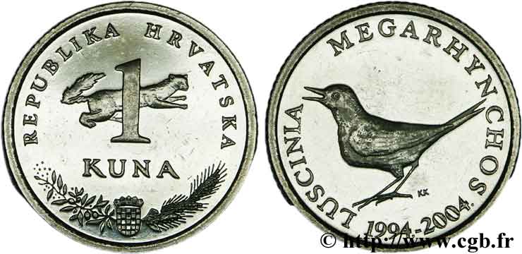 CROATIA 1 Kuna Luscinia megarhynchos (Rossignol philomèle) 2004  MS 