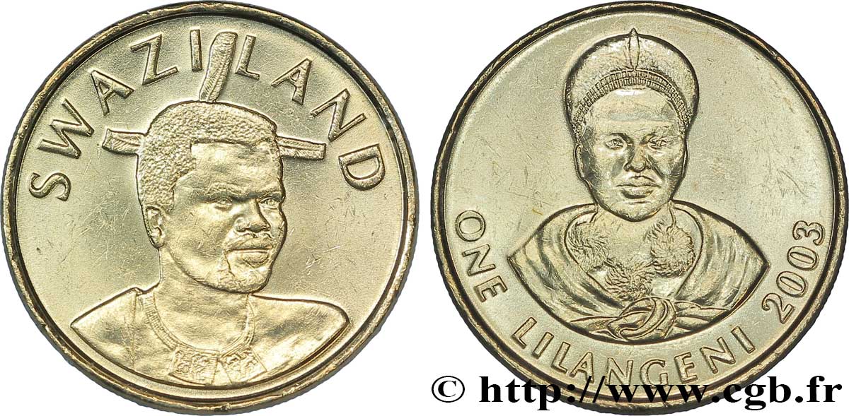 SWAZILAND 1 Lilangeni Roi Msawati III / reine mère Ntombi Tfwala 2003  MS 