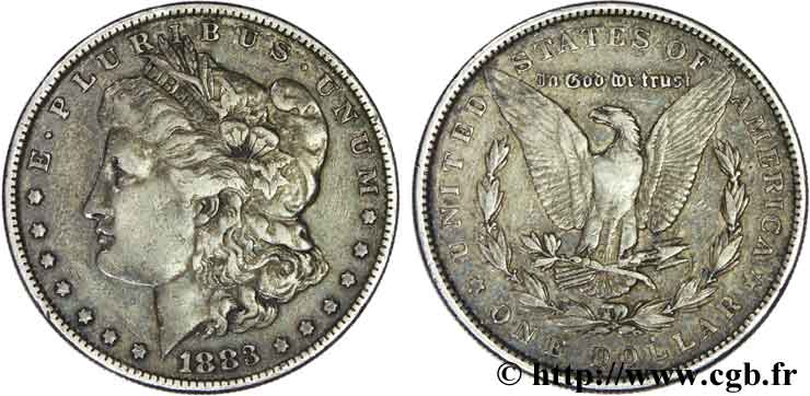 ÉTATS-UNIS D AMÉRIQUE 1 Dollar type Morgan 1883 Philadelphie TB+ 