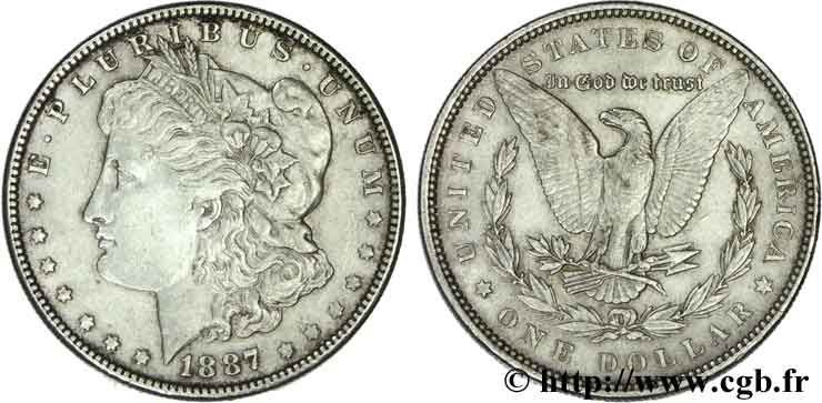 ÉTATS-UNIS D AMÉRIQUE 1 Dollar type Morgan 1887 Philadelphie TTB 