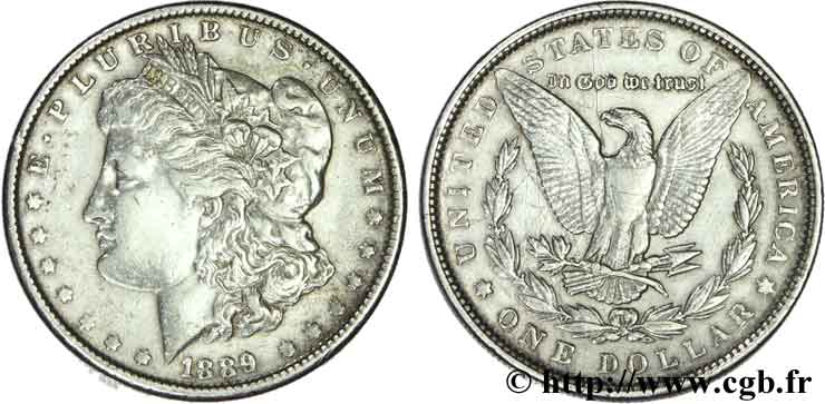 ÉTATS-UNIS D AMÉRIQUE 1 Dollar Morgan 1889 Philadelphie TB+ 