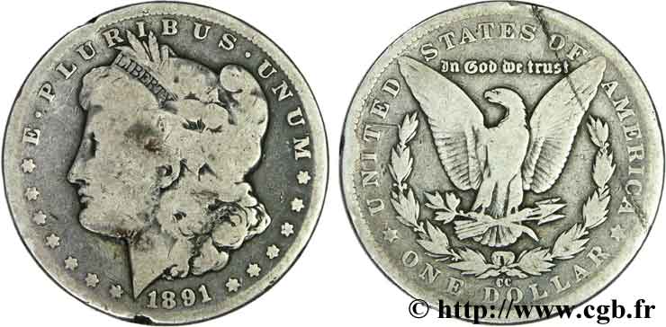 ÉTATS-UNIS D AMÉRIQUE 1 Dollar type Morgan 1891 Carson City - CC B 