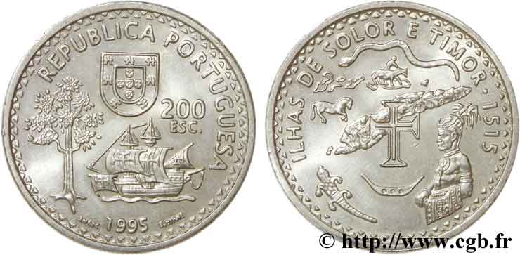 PORTUGAL 200 Escudos découverte des iles Solor et Timor 1995  MS 