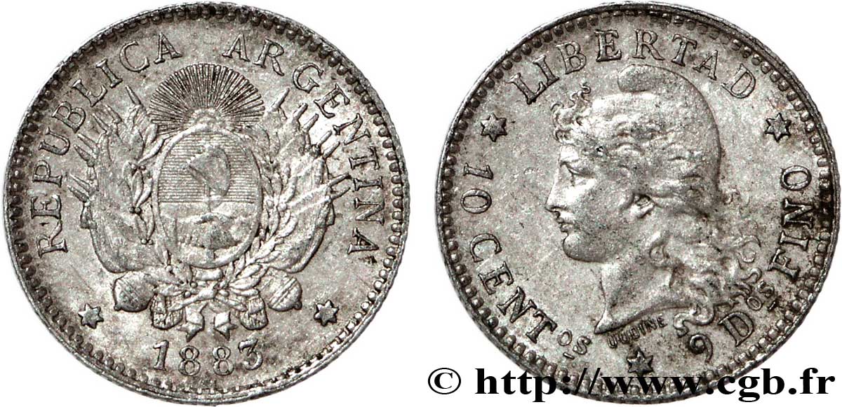 ARGENTINE 10 Centavos 1883  SUP 