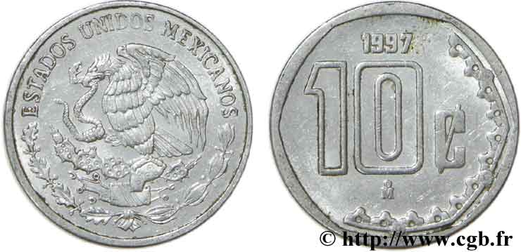MEXIQUE 10 Centavos aigle 1997 Mexico SUP 