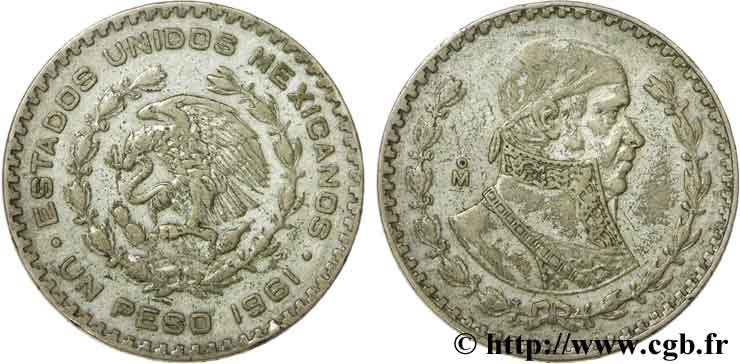 MEXIQUE 1 Peso Jose Morelos y Pavon / aigle 1961 Mexico TTB 