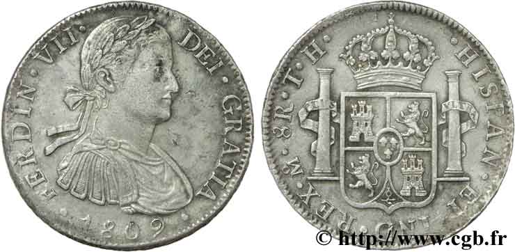 MEXIQUE 8 Reales Ferdinand VII TH 1809 Mexico TTB+ 