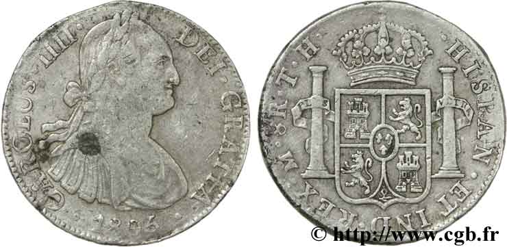 MEXIQUE 8 Reales Charles IIII TH 1806 Mexico TB+ 
