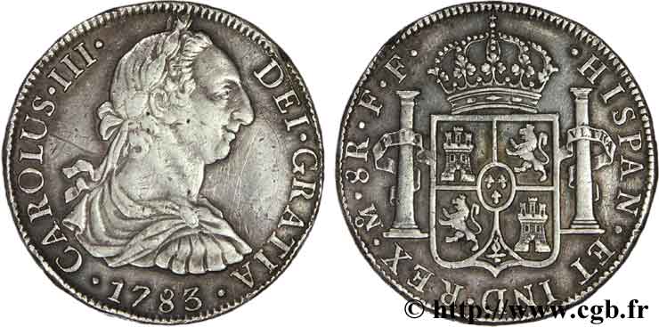 MEXIQUE 8 Reales Charles III FF 1783 Mexico TTB 