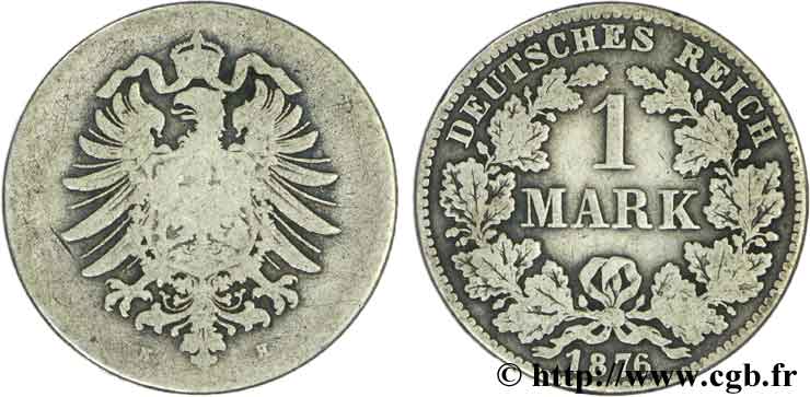 ALLEMAGNE 1 Mark Empire aigle impérial 1876 Darmstadt - H TB 