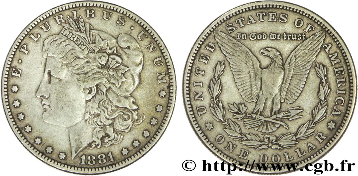 ÉTATS-UNIS D AMÉRIQUE 1 Dollar type Morgan 1881 Philadelphie TTB 