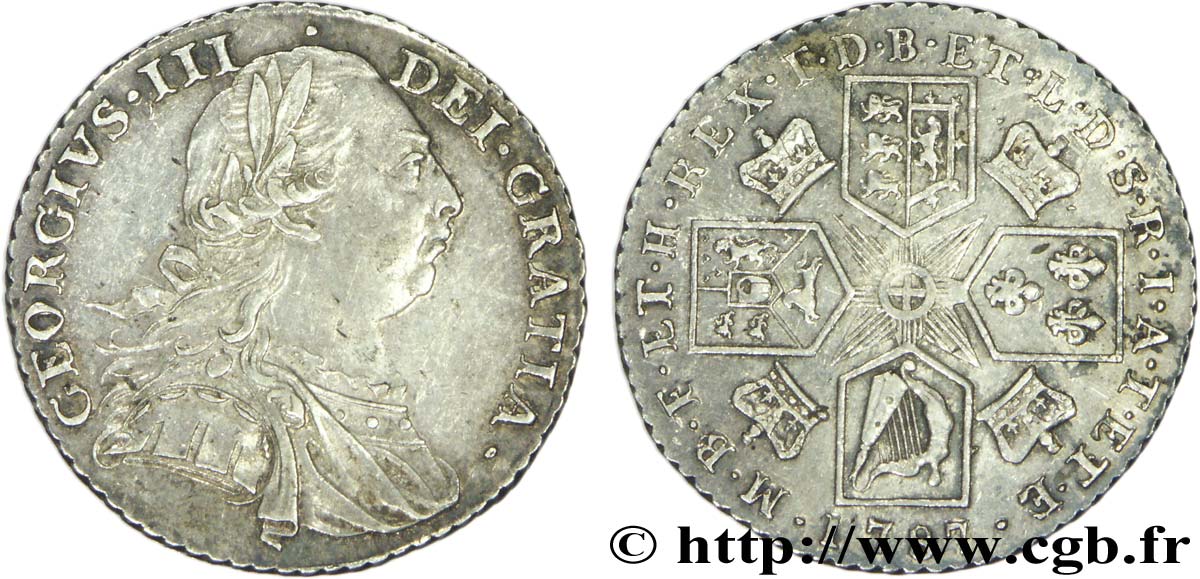 ROYAUME-UNI 1 Shilling Georges III / emblème 1787  SUP 