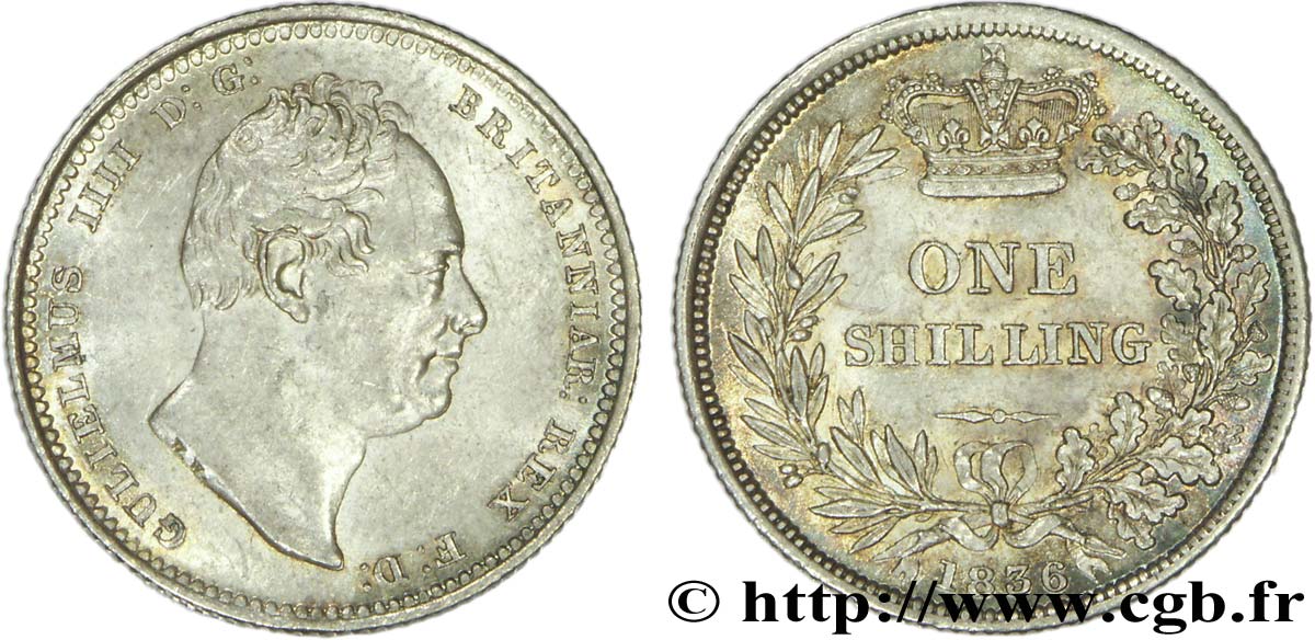 ROYAUME-UNI 1 Shilling Guillaume IV 1836  SPL 