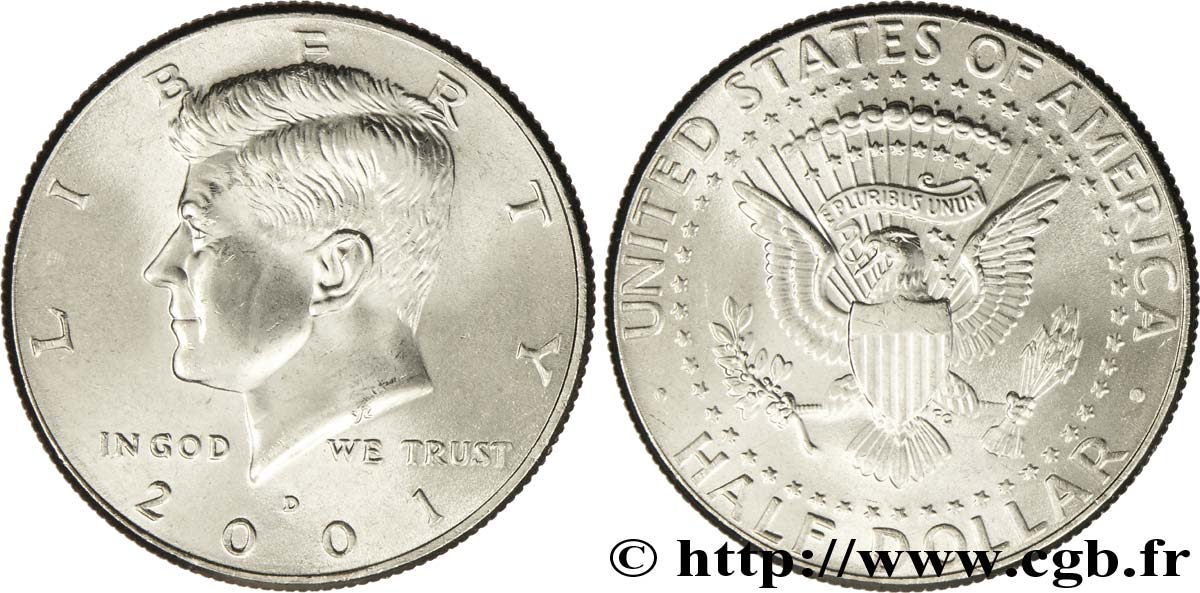 UNITED STATES OF AMERICA 1/2 Dollar Kennedy 2001 Denver MS 
