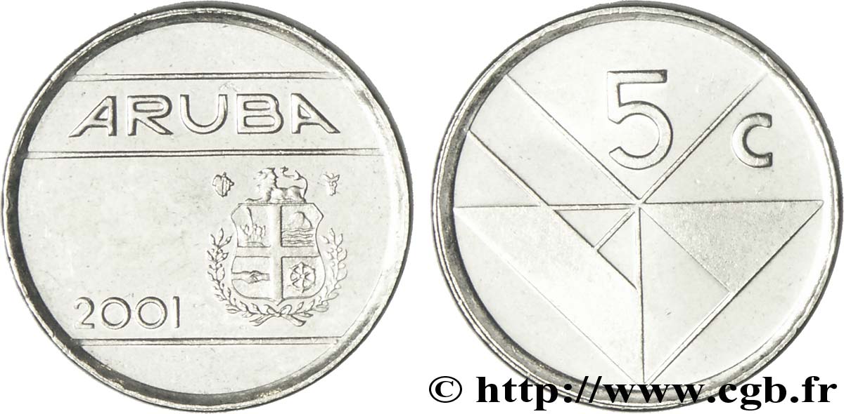 ARUBA  5 Cents 2001 Utrecht SPL 