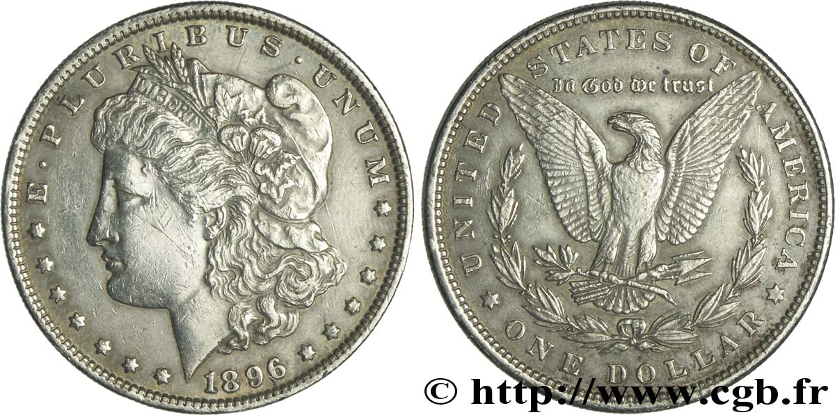 ÉTATS-UNIS D AMÉRIQUE 1 Dollar type Morgan 1896 Philadelphie TTB 