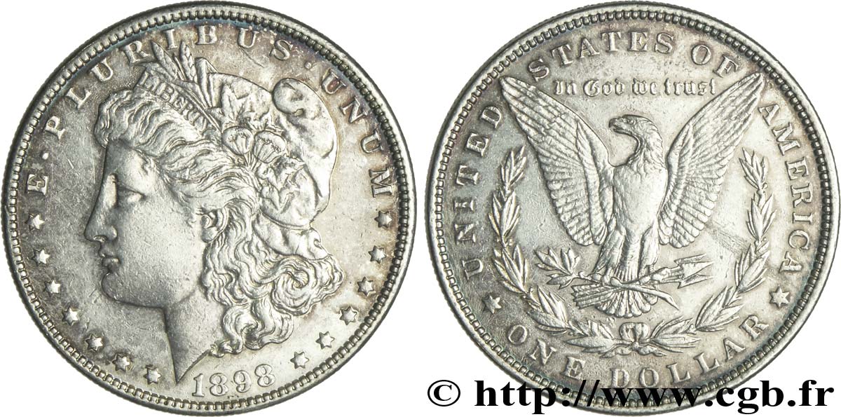 ÉTATS-UNIS D AMÉRIQUE 1 Dollar type Morgan 1898 Philadelphie TB+ 