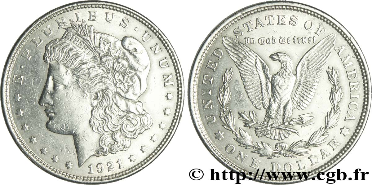 ÉTATS-UNIS D AMÉRIQUE 1 Dollar type Morgan 1921 Philadelphie TTB+ 