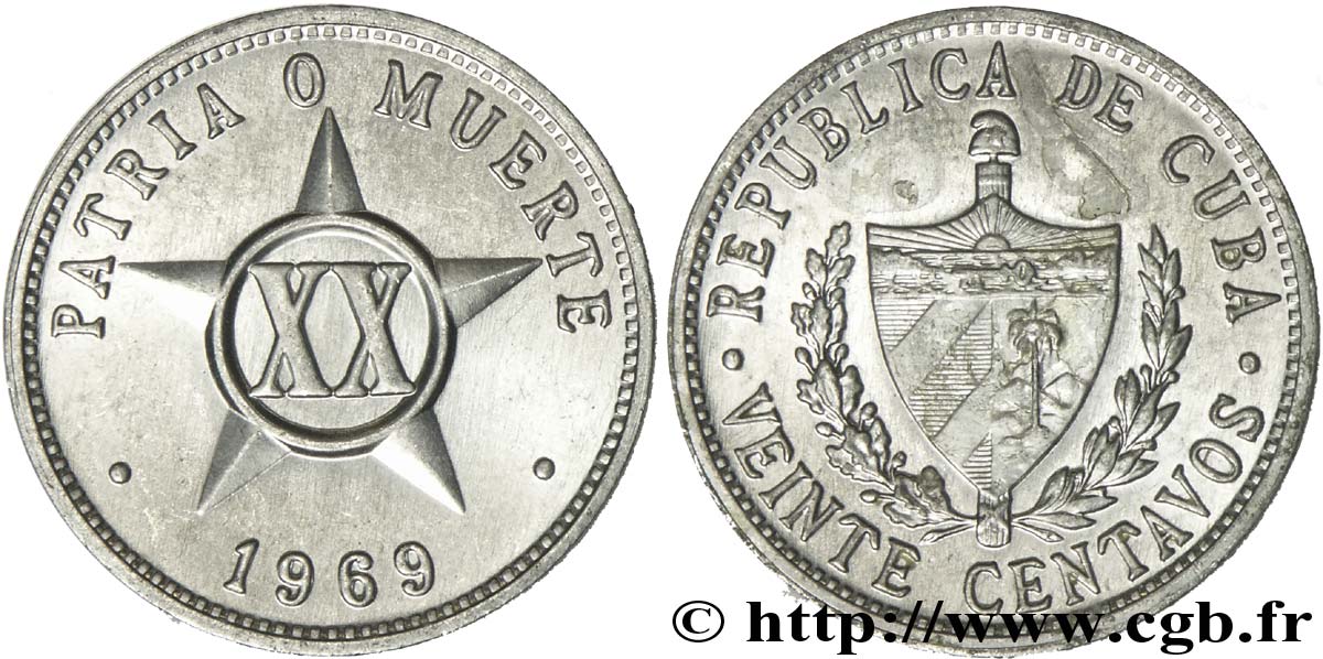 CUBA 20 Centavos 1969  SUP 