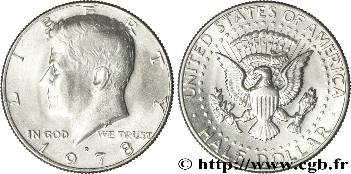 ÉTATS-UNIS D AMÉRIQUE 1/2 Dollar Kennedy 1973 Denver SUP 
