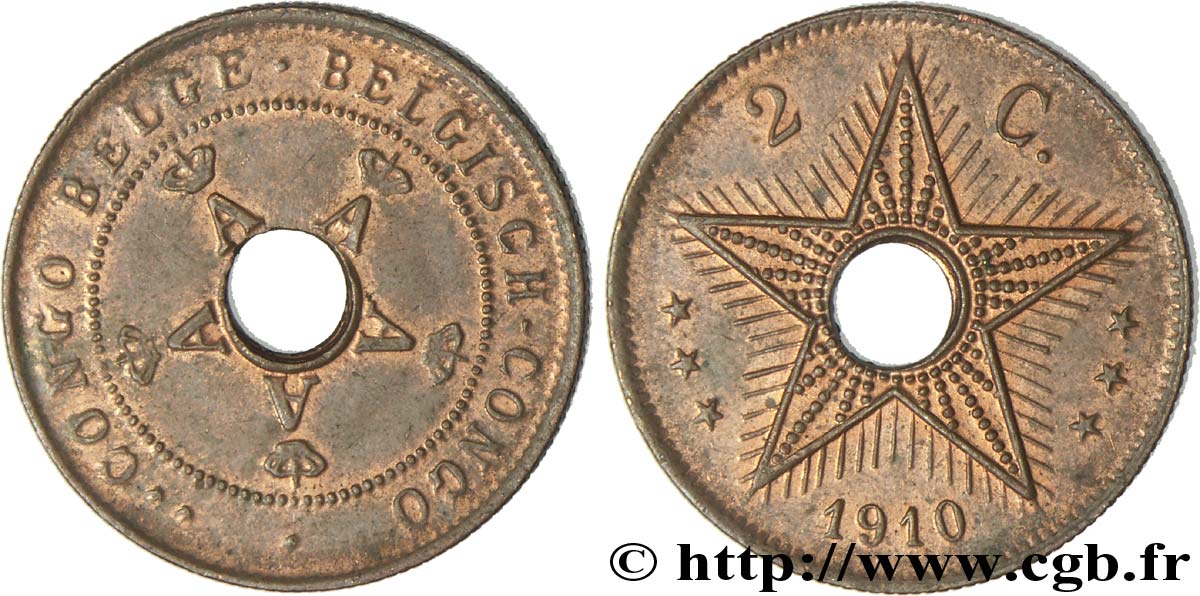 CONGO BELGE 2 Centimes 1910  SUP 