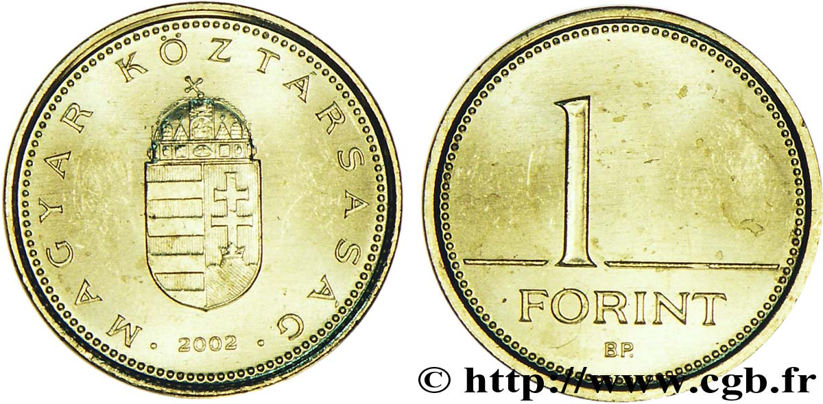 HONGRIE 1 Forint armes de la République 2002 Budapest SPL 