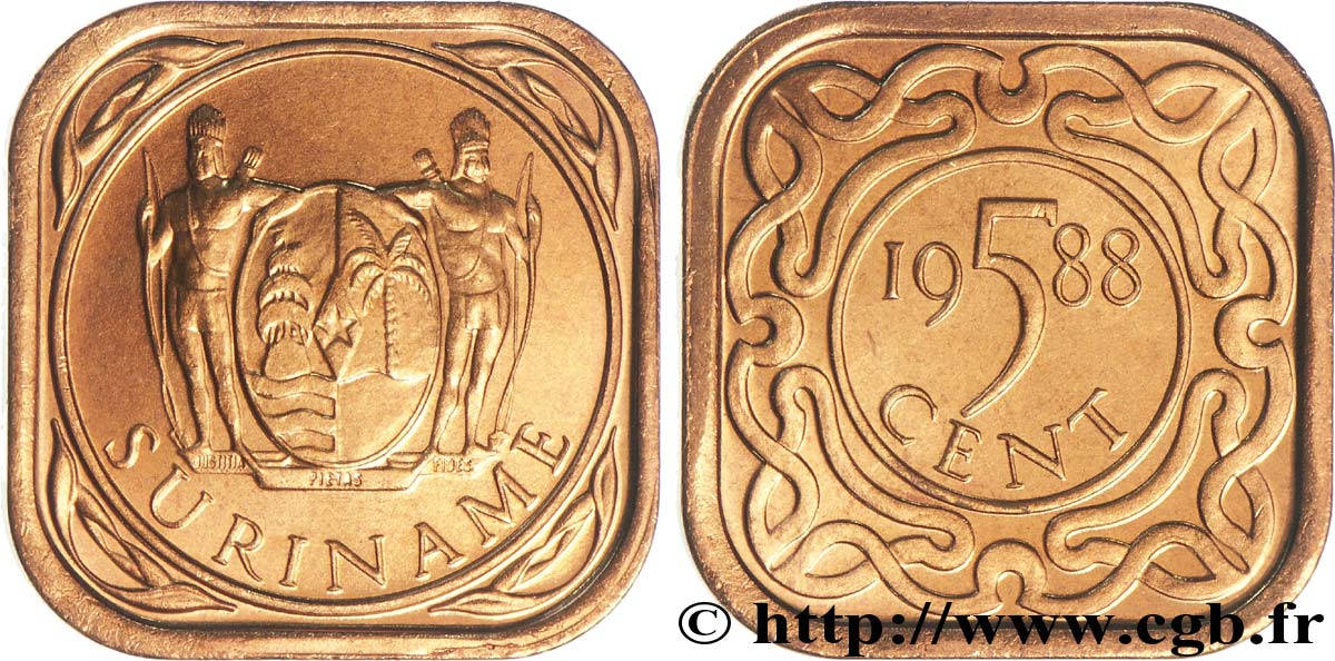 SURINAM 5 Cents 1988 Royal British Mint SPL 