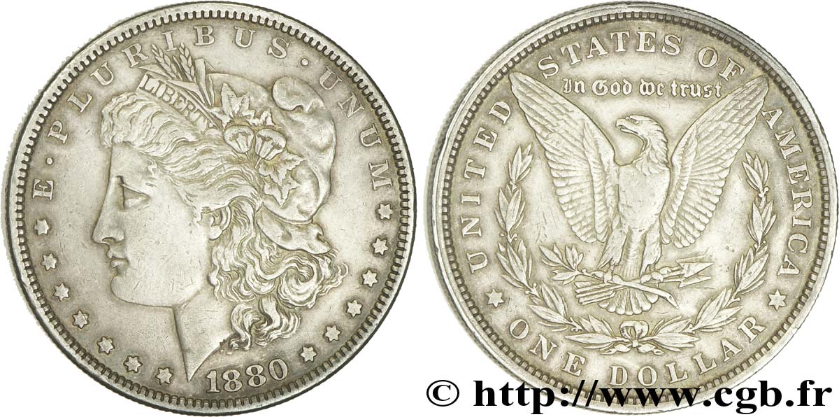 ÉTATS-UNIS D AMÉRIQUE 1 Dollar type Morgan 1880 Philadelphie TTB 