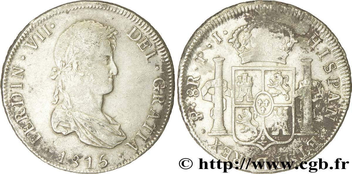 BOLIVIE 8 Reales Ferdinand VII d’Espagne  PJ 1815 Potosi TB 