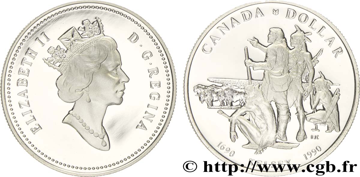 CANADA 1 Dollar BE Elisabeth II / l’explorateur et trappeur Henry Kelsey 1990  FDC 