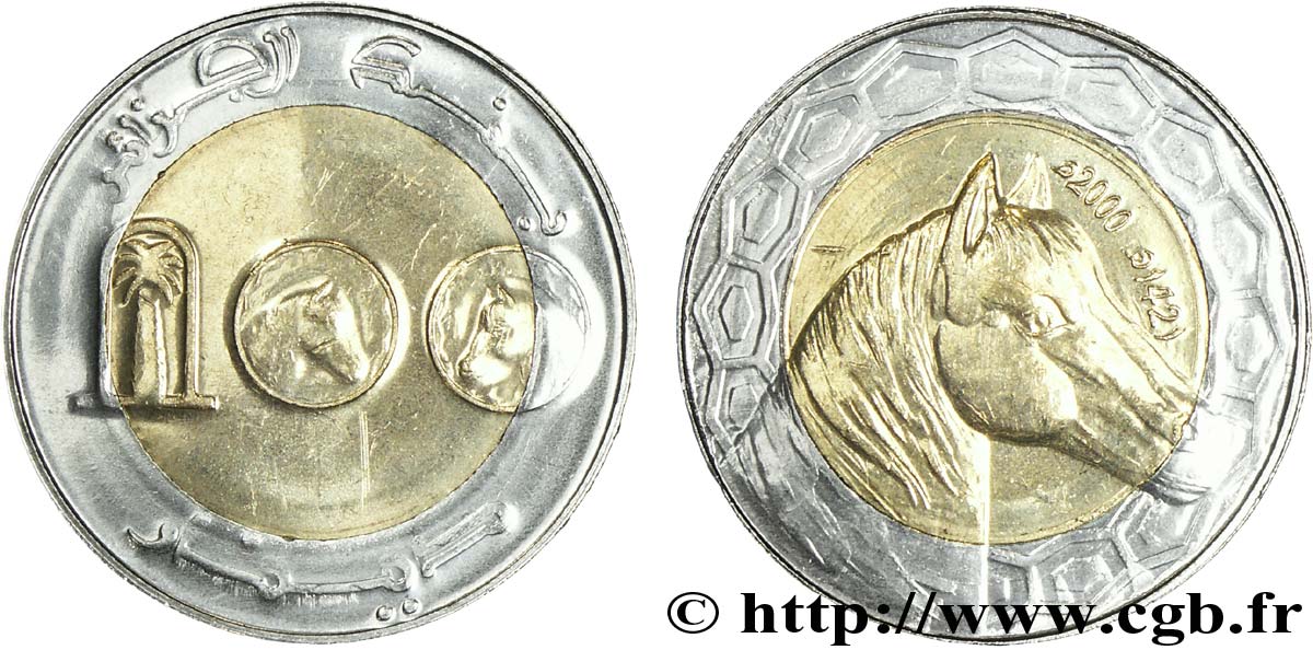 ARGELIA 100 Dinars cheval an 1421 2000  SC 