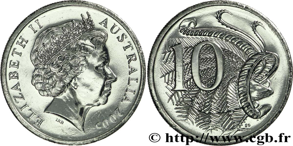 AUSTRALIE 10 Cents Elisabeth II / oiseau lyre 2005  SPL 