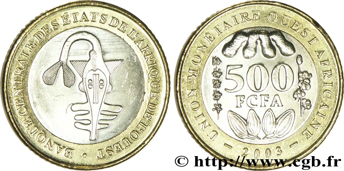 WEST AFRICAN STATES (BCEAO) 500 Francs BCEAO masque 2003  MS 