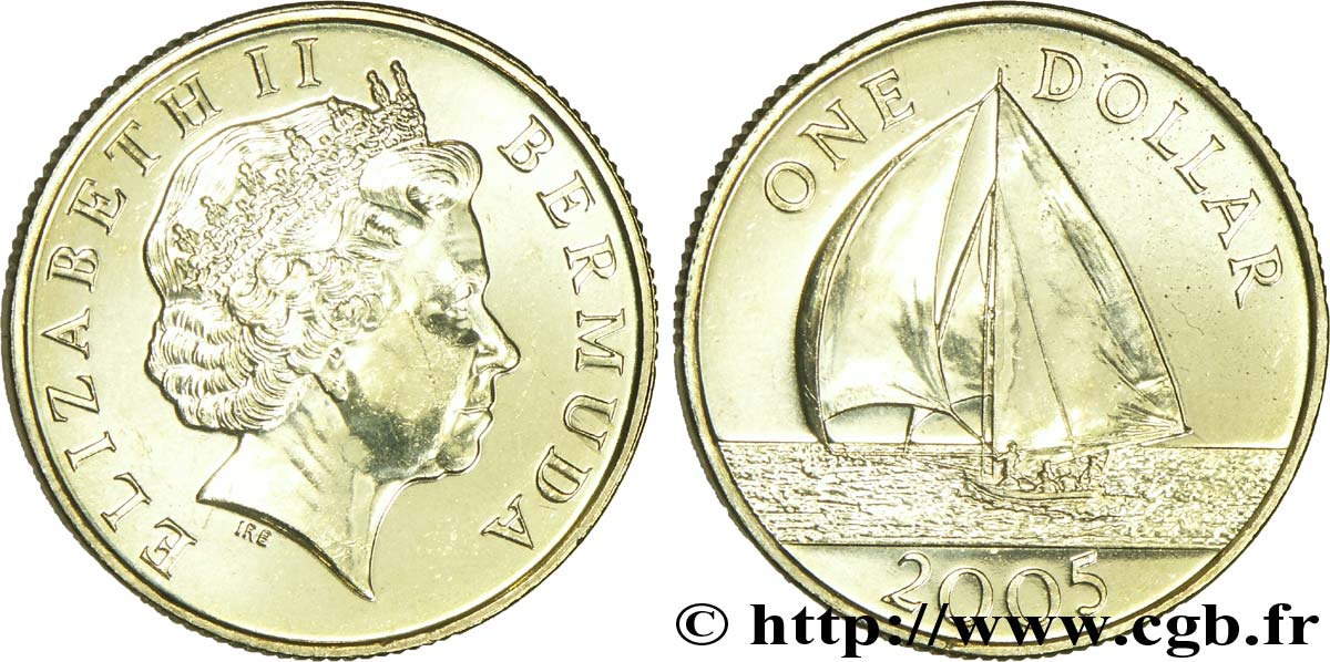 BERMUDES 1 Dollar Elisabeth II / voilier 2005  SPL 