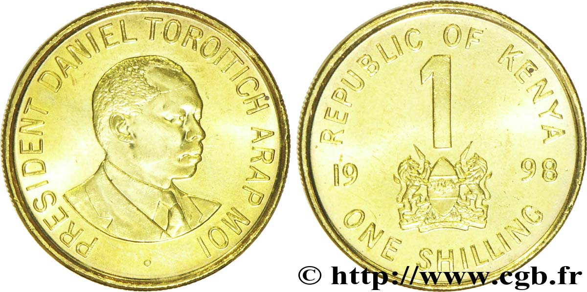 KENYA 1 Shilling Président Daniel Arap Moi 1998  SPL 