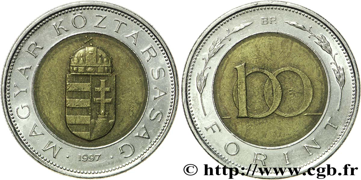HONGRIE 100 Forint armes de la Hongrie 1997 Budapest TTB+ 