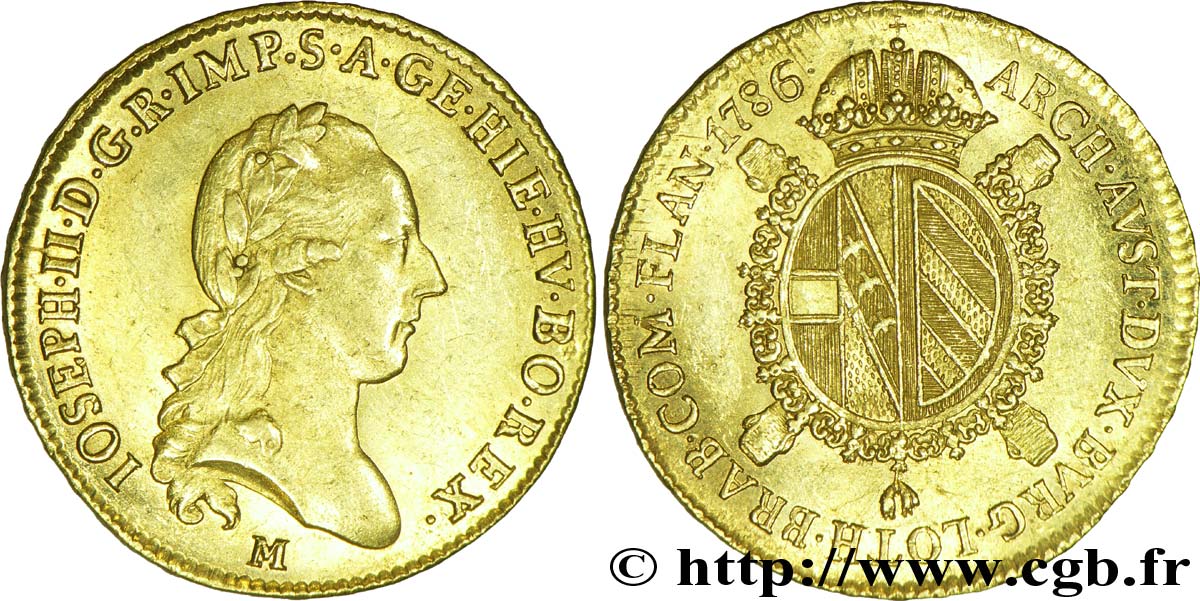 ITALIE - LOMBARDIE 1 Sovrano Duché de Milan et Mantoue, empereur Joseph II d’Autriche 1786 Milan - M TTB+ 