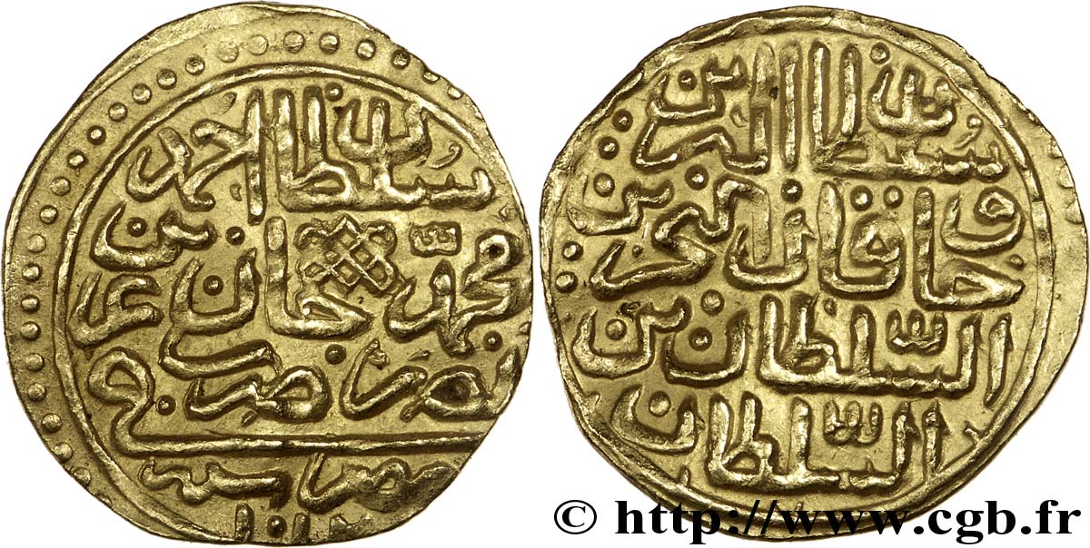 TURQUIE 1 Dinar d’or frappe au nom du Sultan Ahmad Ier Ibn Mohammed 1595 Egypte TTB+ 