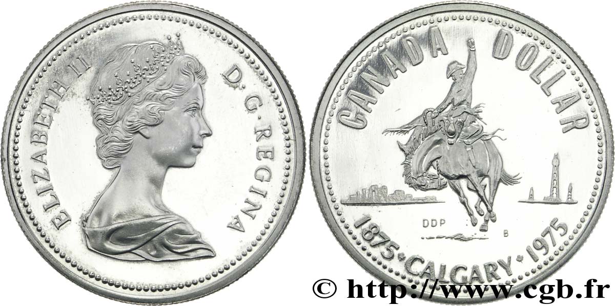 CANADA 1 Dollar Elisabeth II / centenaire de Calgary 1975  SUP 