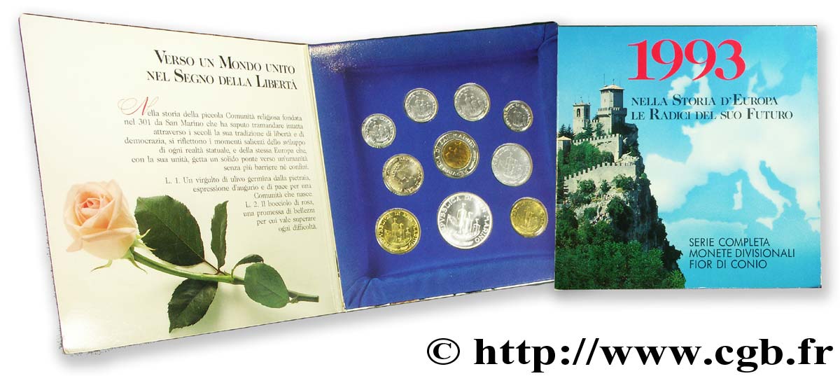 SAINT-MARIN Série FDC de 10 monnaies 1993  FDC 