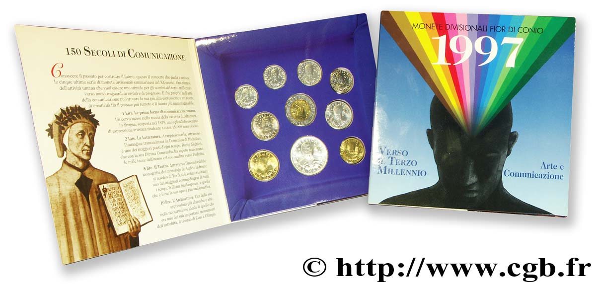 SAINT-MARIN Série FDC de 10 monnaies sur le thème des arts 1997  FDC 
