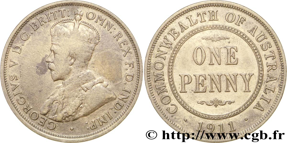AUSTRALIE 1/2 Penny Georges V 1911 Londres TB+ 