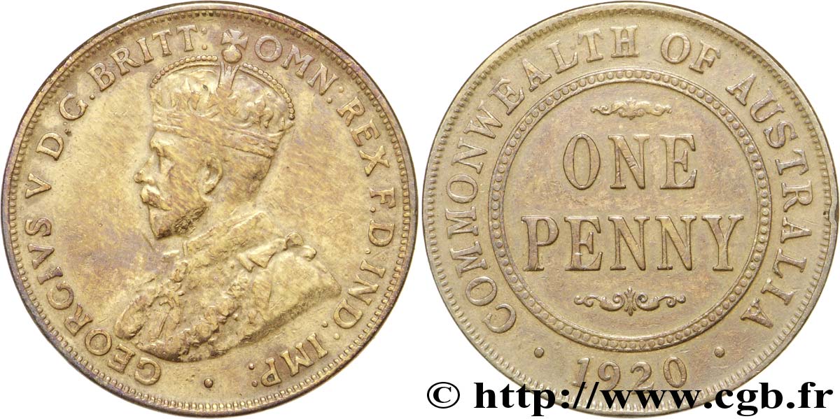 AUSTRALIE 1 Penny Georges V 1920  TTB 