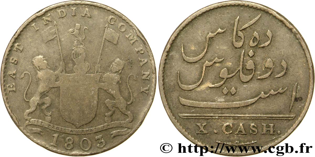 INDE 10 Cash Madras East India Company 1803  TB 